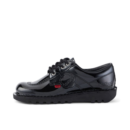 Left side view of Adult Womens Kick Lo Patent Leather Black