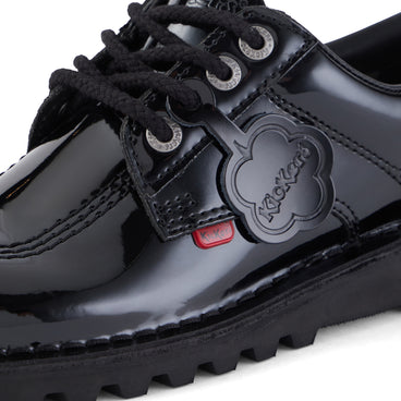 Detail view (close-up) of Adult Womens Kick Lo Patent Leather Black