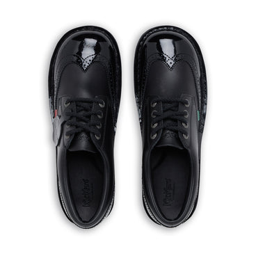 Detail view (Top view mapped) of Adult Womens Kick Lo Brogue Leather Black