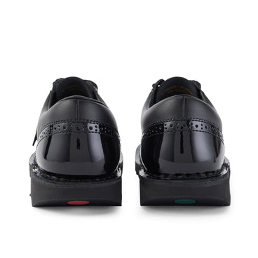 Back view of Adult Womens Kick Lo Brogue Leather Black