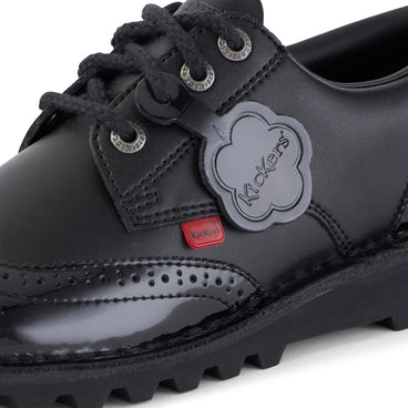 Detail view (close-up) of Adult Womens Kick Lo Brogue Leather Black