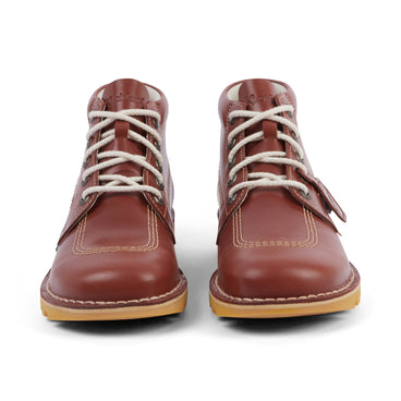 Front view of Adult Unisex Kick Hi Leather Dark Tan