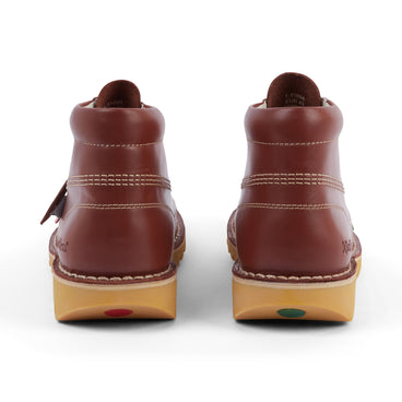 Back view of Adult Unisex Kick Hi Leather Dark Tan