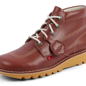 Detail view (close-up) of Adult Unisex Kick Hi Leather Dark Tan