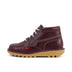Left side view of Adult Unisex Kick Hi Leather Dark Red