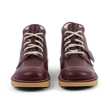 Front view of Adult Unisex Kick Hi Leather Dark Red