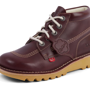 Detail view (close-up) of Adult Unisex Kick Hi Leather Dark Red