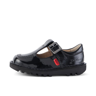 Left side view of Infant Girls Kick T-Bar Patent Leather Black