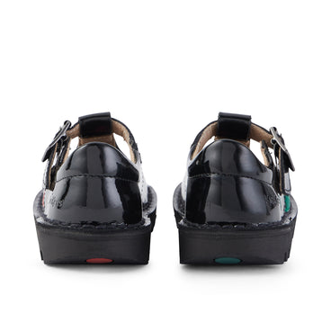 Back view of Infant Girls Kick T-Bar Patent Leather Black