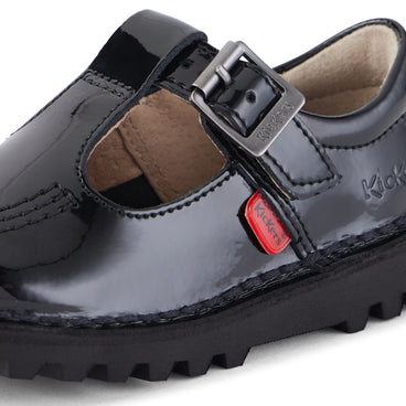 Detail view (close-up) of Infant Girls Kick T-Bar Patent Leather Black