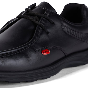 Detail view (close-up) of Adult Mens Reasan Lace Leather Black