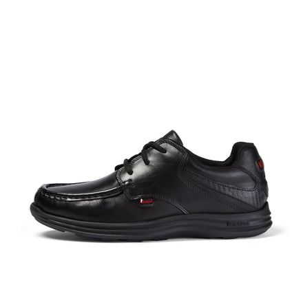 Left side view of Youth Mens Reasan Lace Leather Black