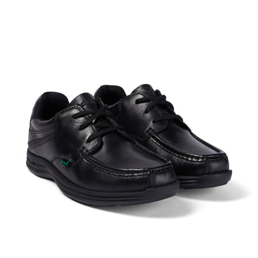 Front ¾ right of Youth Mens Reasan Lace Leather Black