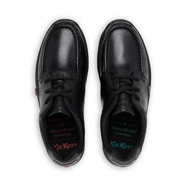 Detail view (Top view mapped) of Youth Mens Reasan Lace Leather Black