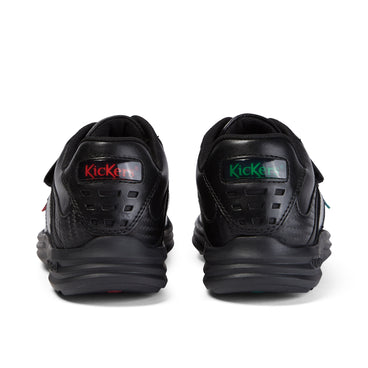 Back view of Junior Boys Reasan Strap Leather Black