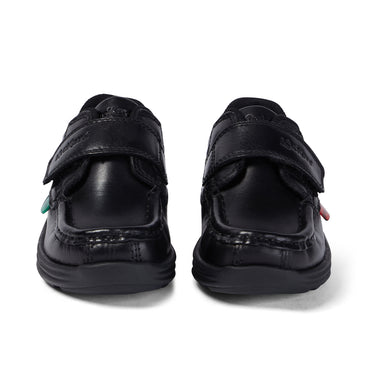 Front view of Infant Boys Reasan Strap Leather Black