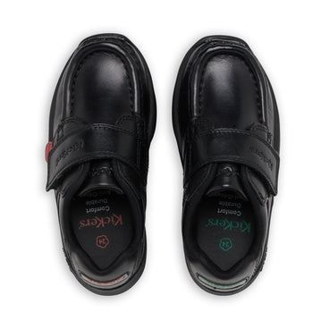 Detail view (Top view mapped) of Infant Boys Reasan Strap Leather Black