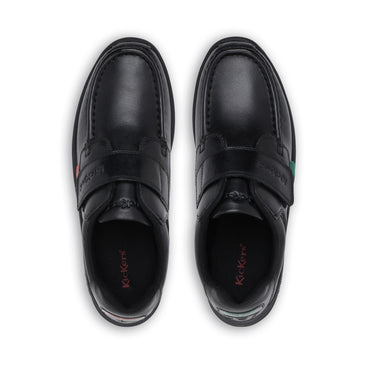 Detail view (Top view mapped) of Youth Mens Reasan Strap Leather Black