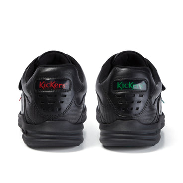 Back view of Youth Mens Reasan Strap Leather Black