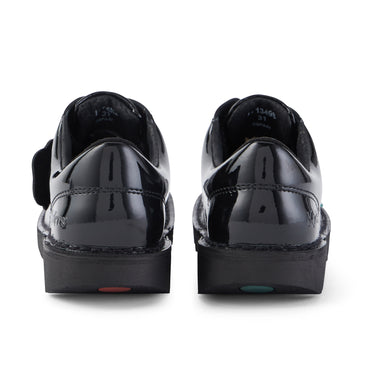Back view of Junior Unisex Kick Lo Patent Leather Black