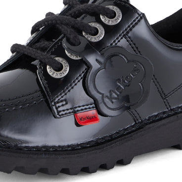 Detail view (close-up) of Junior Unisex Kick Lo Patent Leather Black
