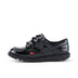 Left side view of Youth Unisex Kick Lo Patent Leather Black