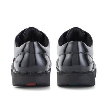 Back view of Youth Unisex Kick Lo Patent Leather Black