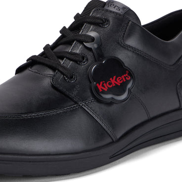 Detail view (close-up) of Adult Mens Troiko Lace Leather Black