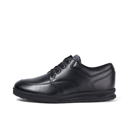 Left side view of Youth Mens Troiko Lace Leather Black