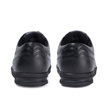 Back view of Youth Mens Troiko Lace Leather Black