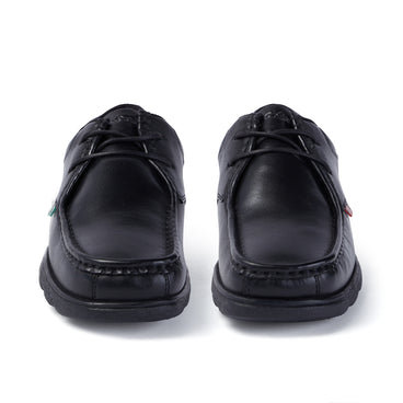 Front view of Adult Mens Fragma Lace Leather Black