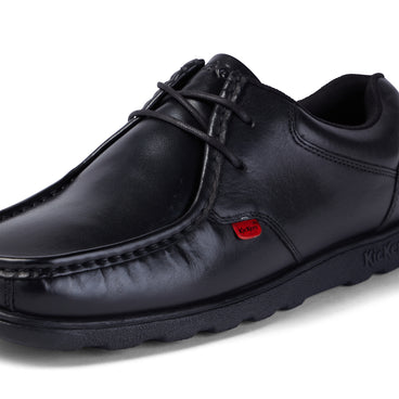 Detail view (close-up) of Adult Mens Fragma Lace Leather Black