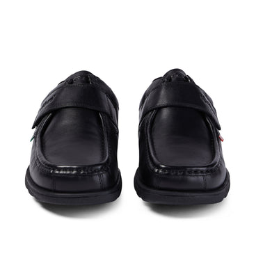 Front view of Adult Mens Fragma Strap Leather Black