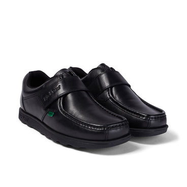 Front ¾ right of Adult Mens Fragma Strap Leather Black