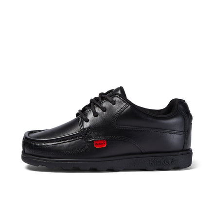 Left side view of Junior Boys Fragma Lace Leather Black
