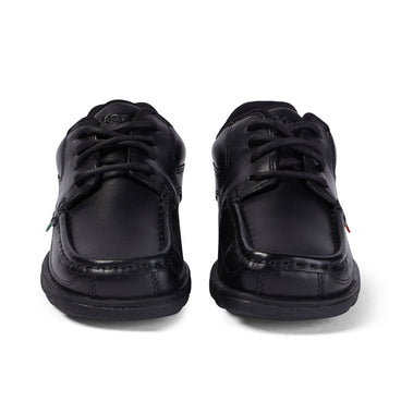 Front view of Junior Boys Fragma Lace Leather Black