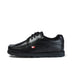 Left side view of Youth Mens Fragma Lace 4 Eyelet Leather Black