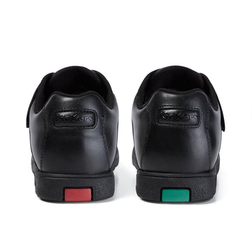 Back view of Youth Mens Fragma Moc Twin Vel Leather Black