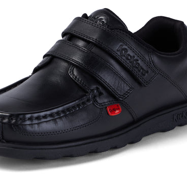 Detail view (close-up) of Youth Mens Fragma Moc Twin Vel Leather Black