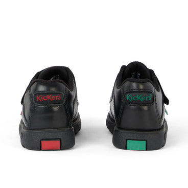 Back view of Infant Boys Fragma Strap Leather Black