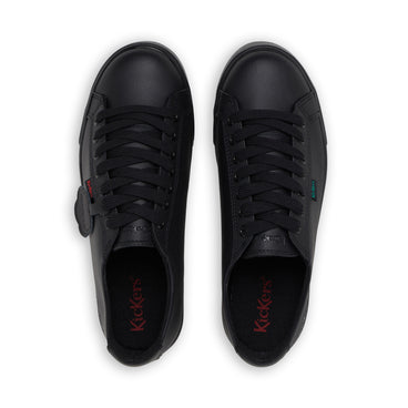 Detail view (Top view mapped) of Youth Unisex Tovni Lacer Leather Black