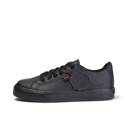 Left side view of Junior Unisex Tovni Lacer Leather Black
