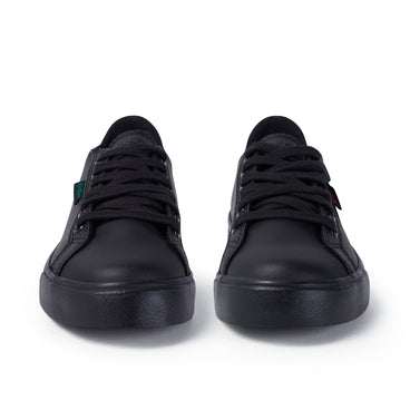 Front view of Junior Unisex Tovni Lacer Leather Black