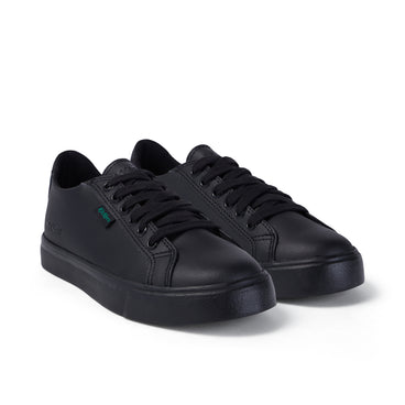 Front ¾ right of Junior Unisex Tovni Lacer Leather Black