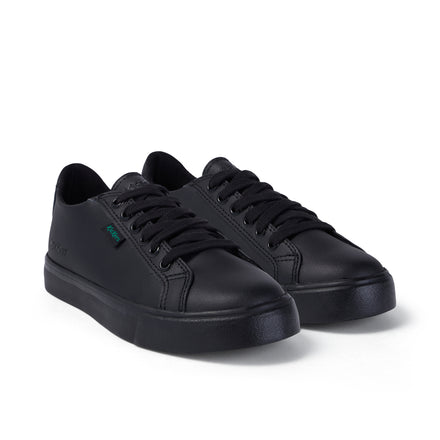 Front ¾ right of Junior Unisex Tovni Lacer Leather Black