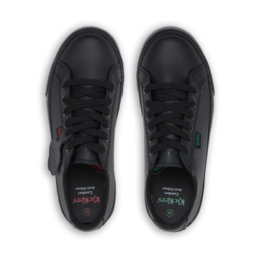 Detail view (Top view mapped) of Junior Unisex Tovni Lacer Leather Black
