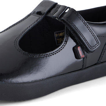 Detail view (close-up) of Youth Womens Kariko T Bar Patent Leather Black