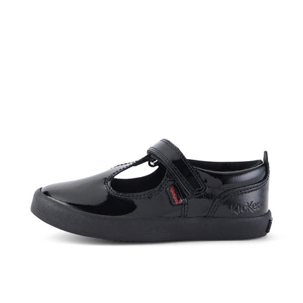 Left side view of Infant Girls Kariko T-Strap Patent Leather Black