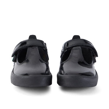Front view of Infant Girls Kariko T-Strap Patent Leather Black
