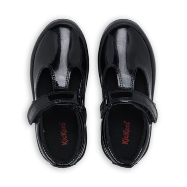 Detail view (Top view mapped) of Infant Girls Kariko T-Strap Patent Leather Black